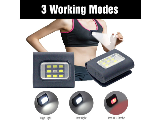 Outdoor Night Running Lights, 2Pack LED Running Lights for Runners with Rechargeable Battery for Camping, Hiking, Running, Jogging, Outdoor Adventure