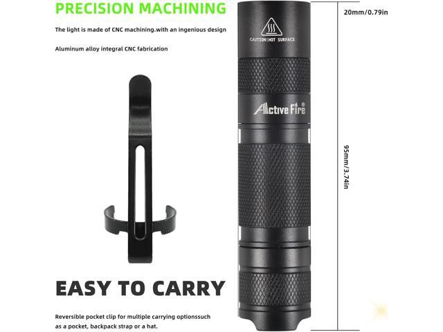 Mini AA Pen Portable LED Light, Super Bright, Waterproof Keychain Torch, Clip-on Light, Powered by AA or 14500 Batteries