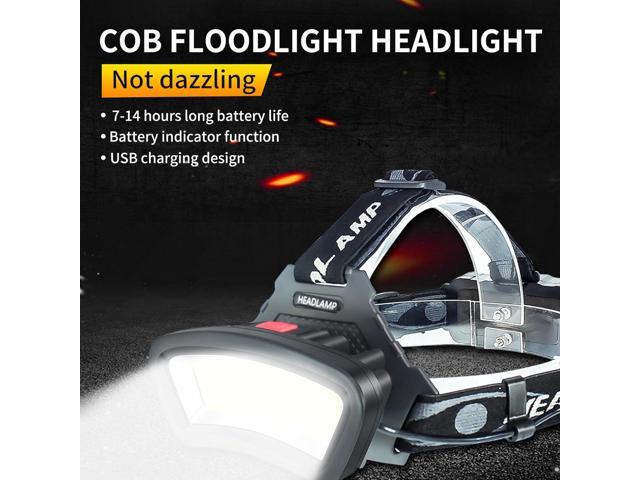 Headlamp LED Headlight Rechargeable 22000 High Lumen USB Head Light, Head Lamp COB Floodlight with Red Light for Adults - Night Fishing,...