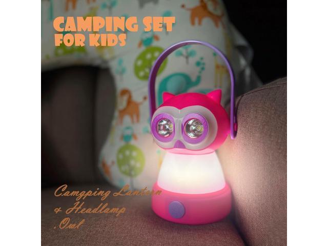 Outdoor Equipment LED Camping Lantern & Headlamp set for Kids, FANT. LUX Battery Powered Night Light for Emergency, Hurricane, Lightweight Tent Lamp