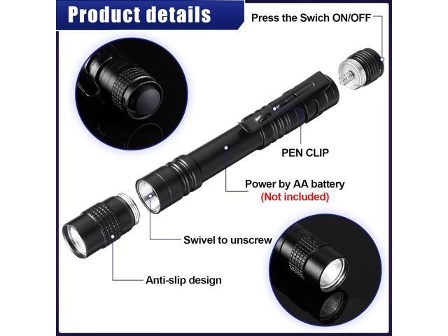 Zhehao 30 Pcs Mini Led Flashlight Bright Aluminum Penlight Flashlights with Clip Small Water Resistant Pocket Flash Light for Night Reading...