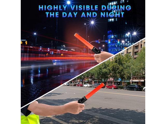 Small Safety Wand Flashlight for Traffic,Car,Emergency Cigarette Lighter & USB C Rechargeable Torch with Seat Belt Cutter