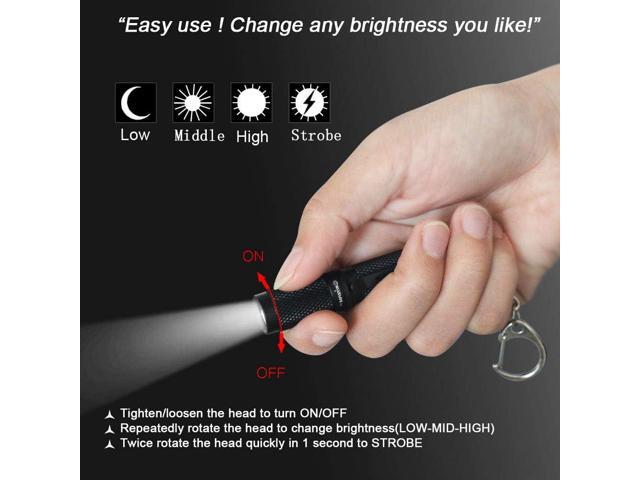 Mini Keychain Flashlight AAA Small Bright Pocket Light 150 Lumens 3 Modes Multipurpose Hatlight Camplight Tablelight for Everyday EDC Reading Walk...