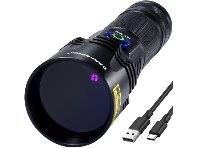 DARKBEAM UV Flashlight Black Light 365nm, Blacklight Woods lamp Rechargeable, LED 20W Powerful Ultraviolet Lights for Pet Urine Detection, Mineral,...