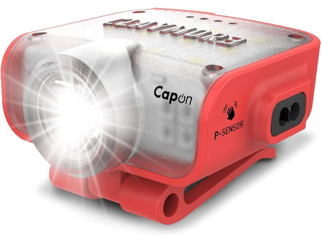 Claymore Capon 80C (Red) - LED Rechargeable Clip-On Cap Headlamp, Lightweight Hat Light for Camping, Running, Emergency & Industrial Use,...