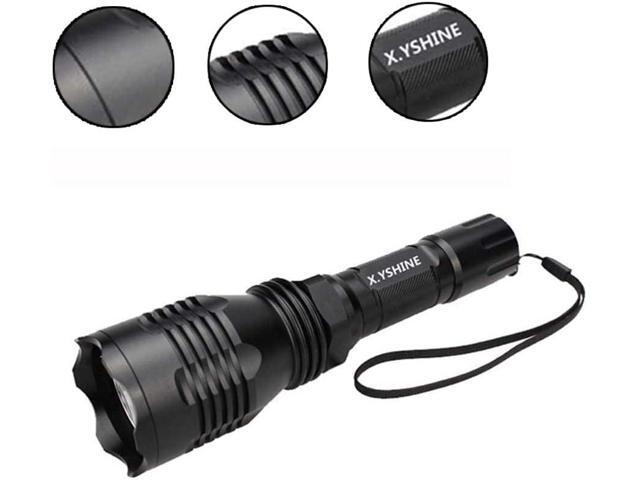 LED Hunting Flashlight, HS-802 250 Yards Cree Coyote Hog Red Light Flashlight with Remote Tactical & Pressure Switch+ Barrel Mount+ Battery(not...
