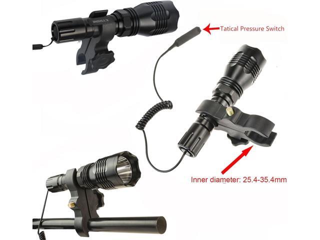LED Hunting Flashlight, HS-802 250 Yards Cree Coyote Hog Red Light Flashlight with Remote Tactical & Pressure Switch+ Barrel Mount+ Battery(not...