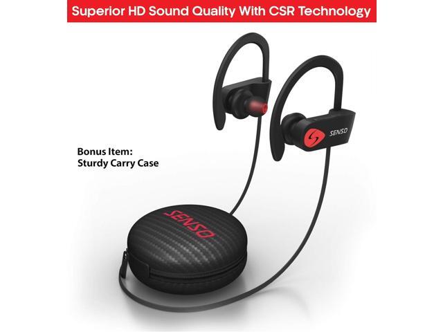 Senso Bluetooth Headphones, Best Wireless Sports Earbuds w/Mic IPX7 Waterproof HD Stereo Sweatproof Earphones for Gym Running Workout Noise...