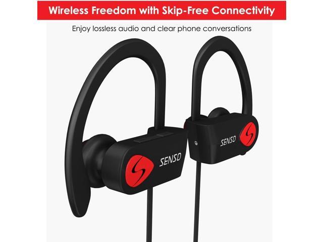 Senso Bluetooth Headphones, Best Wireless Sports Earbuds w/Mic IPX7 Waterproof HD Stereo Sweatproof Earphones for Gym Running Workout Noise...