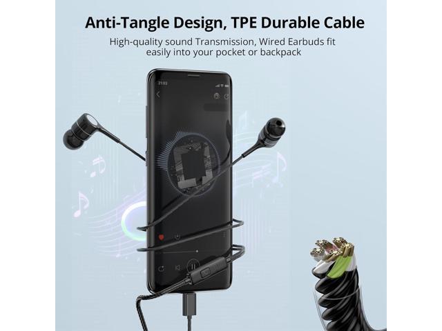 USB C Earbuds with Microphone 5 Pack, in-Ear Wired Headphones with Noise Isolating, Type C Earphone Heavy Bass Stereo Headsets Compatible with...