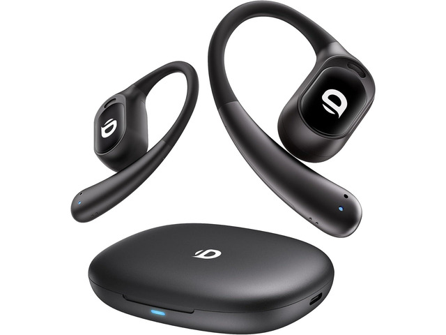 Open Ear Earbuds, True Wireless Open Ear Headphones with Earhooks, Air Conduction Earphones, Touch Control, Dual Noise-Cancelling Mics, Up to 30...