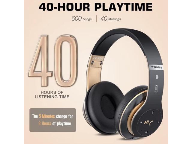 6S Wireless Bluetooth Headphones Over Ear, Hi-Fi Stereo Foldable Wireless Stereo Headsets Earbuds with Built-in Mic, Volume Control, FM for...