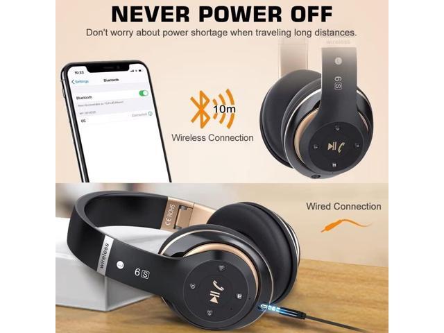 6S Wireless Bluetooth Headphones Over Ear, Hi-Fi Stereo Foldable Wireless Stereo Headsets Earbuds with Built-in Mic, Volume Control, FM for...