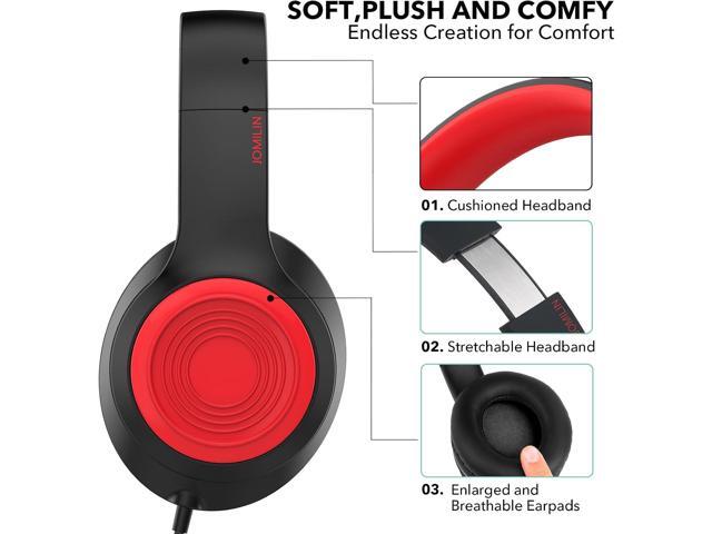 A8 Wired Over-Ear Headphones with Microphone, Lightweight Folding Portable Headphones with 1.5M No-Tangle Cord, 3.5mm Plug in Headphones for...