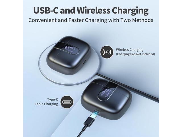 TAGRY Bluetooth Headphones True Wireless Earbuds 60H Playback LED Power Display Earphones with Wireless Charging Case IPX5 Waterproof in-Ear...