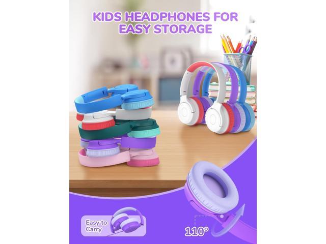 iClever Kids Headphones for School K-12, 85dBA Safe Volume, Tangle Free, 3.5mm Jack, HD Stereo, Swivel Foldable Kids Headphones with Cord for...