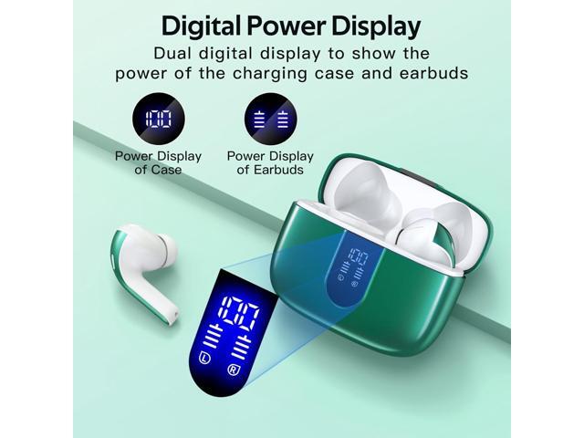 TAGRY Bluetooth Headphones True Wireless Earbuds 60H Playback LED Power Display Earphones with Wireless Charging Case IPX5 Waterproof in-Ear...