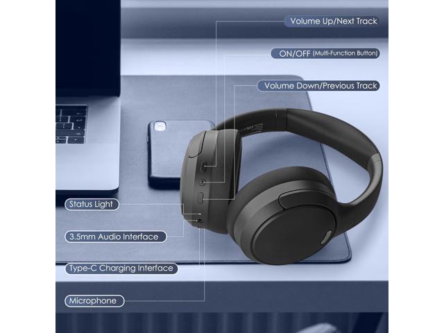 Bluetooth Headphones, Wireless Over Ear Headphones with HiFi Stereo Microphone, Foldable Lightweight On Ear 5.4 Headphones with Deep Bass for...