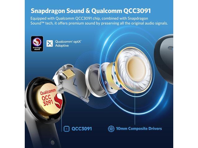 EarFun Air Pro 4 Adaptive Hybrid Noise Canceling Wireless Earbuds, Qualcomm Snapdragon Sound, aptX Lossless, 6 Mics AI CVC 8.0 Call, LDAC Hi-Res...