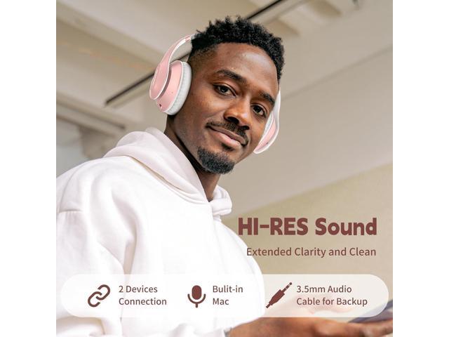 Wireless Bluetooth Headphones Over Ear 65H Playtime HiFi Stereo Headset with Microphone and 6EQ Modes Foldable Bluetooth V5.3 Headphones for Travel...