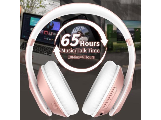 Wireless Bluetooth Headphones Over Ear 65H Playtime HiFi Stereo Headset with Microphone and 6EQ Modes Foldable Bluetooth V5.3 Headphones for Travel...
