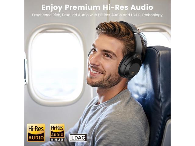 Riibox Y7Pro Hybrid Active Noise Canceling Headphones, 80 Hours Playtime,Hi-Res Audio Wireless Over-Ear Bluetooth Headphones for Home Travel Office...