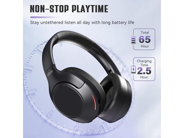 FIFINE Wireless Bluetooth Headphones, Over-Ear Noise Canceling Headphones with Soft Earmuffs, Up to 65H Playtime for Music, Phone Calls, Sport...