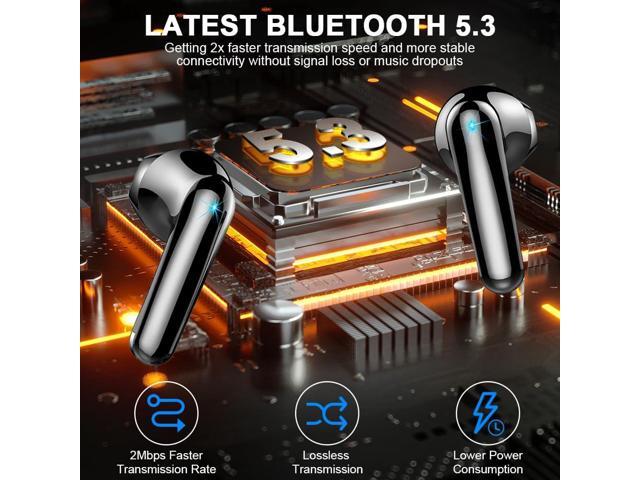 Wireless Earbuds, Bluetooth 5.3 Headphones Bass Stereo, 50H Playback Ear Buds ENC Noise Cancelling Mics, in Ear Earphones with mini Case, IP7...