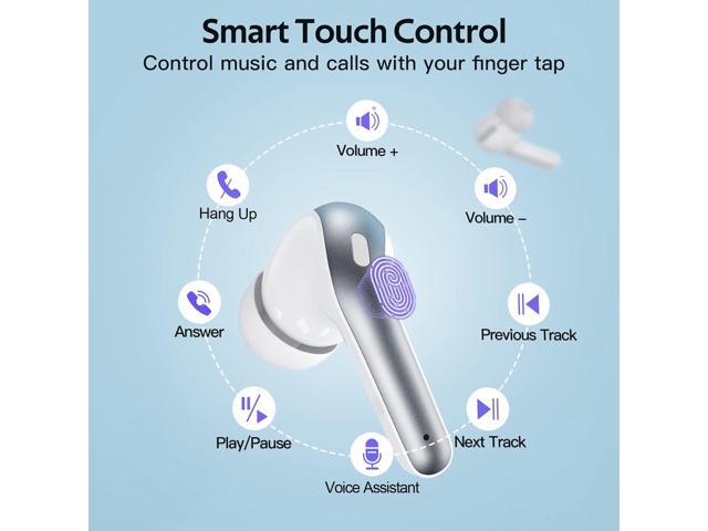 TAGRY Bluetooth Headphones True Wireless Earbuds 60H Playback LED Power Display Earphones with Wireless Charging Case IPX5 Waterproof in-Ear...