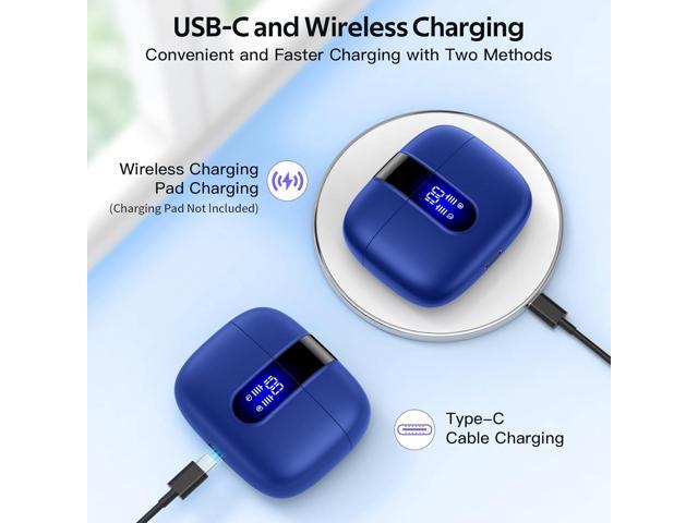 TAGRY Bluetooth Headphones True Wireless Earbuds 60H Playback LED Power Display Earphones with Wireless Charging Case IPX5 Waterproof in-Ear...