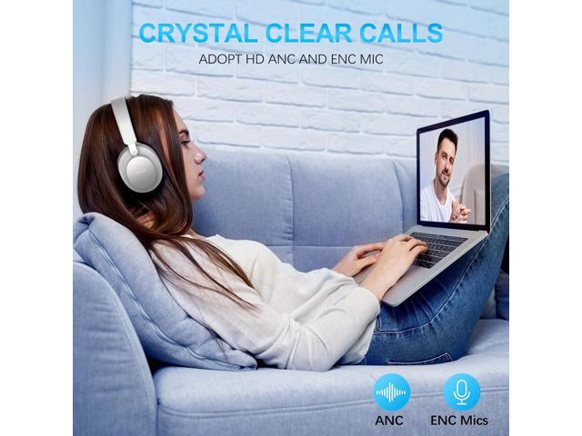 Noise Cancelling Headphones Wireless Bluetooth, Over Ear Headphones Bluetooth with Microphone, Cancelling Wireless Headphones Over Ear, 65h...