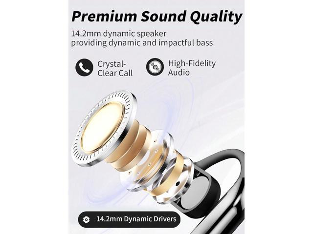 Open Ear Bluetooth 5.4 Headphones, Wireless Earbuds Sport Over Earphones Built-in Mic with Ear Hooks 50H Playtime Ear Buds LED Display Charging...