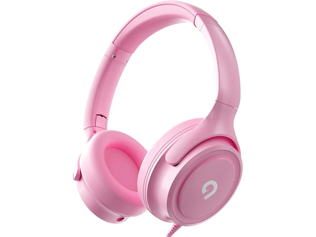 Kids Headphones with Cord-3.5mm Jack 85/94dB Safe Volume Control Built-in Microphone On-Ear Headphones for Kids/Teens/Girls/School/Travel/3.5mm...