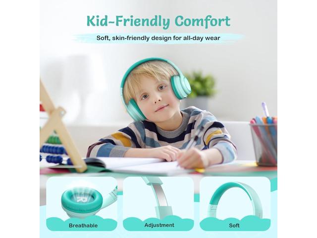 Active Noise Cancelling Headphones for Kids, 60H Playtime, Wireless Bluetooth Over-Ear Headset Built-in Microphone for Home/School/Travel/Party -...