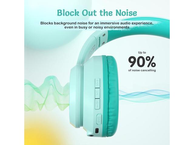 Active Noise Cancelling Headphones for Kids, 60H Playtime, Wireless Bluetooth Over-Ear Headset Built-in Microphone for Home/School/Travel/Party -...