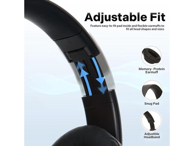 iJoy Bluetooth Headphones Over Ear, Wireless and Wired Foldable Headset Built-in Microphone, FM, Micro SD Card Slot - (Blue) Adults Kids Boys