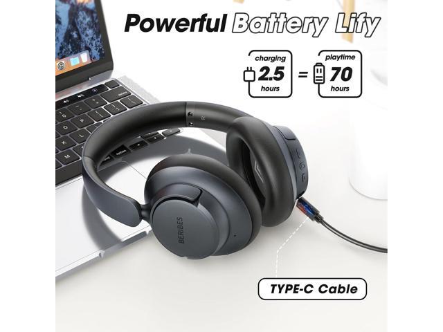 BERIBES Upgraded Hybrid Active Noise Cancelling Headphones with Transparent Modes,70H Playtime Bluetooth Headphones Wireless Bluetooth with Mic,...