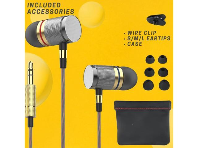 Betron YSM1000 Earphones in Ear Headphones Wired 3.5mm Jack Tangle-Free Cable Case and Noise Isolating Earbuds
