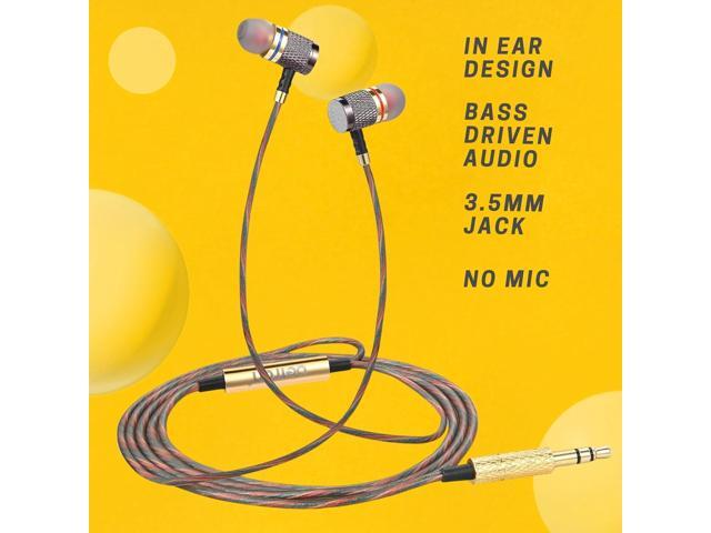 Betron YSM1000 Earphones in Ear Headphones Wired 3.5mm Jack Tangle-Free Cable Case and Noise Isolating Earbuds