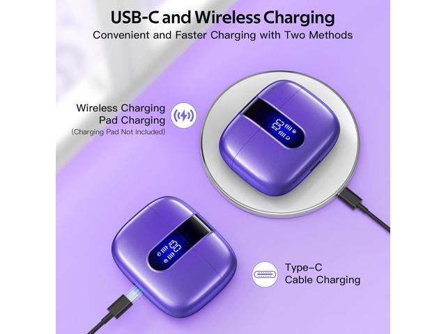 TAGRY Bluetooth Headphones True Wireless Earbuds 60H Playback LED Power Display Earphones with Wireless Charging Case IPX5 Waterproof in-Ear...