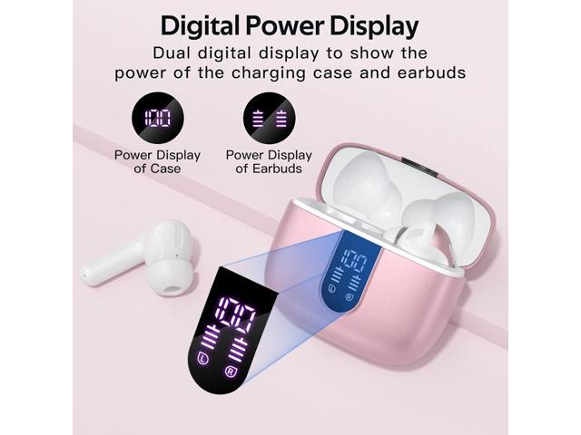 TAGRY Bluetooth Headphones True Wireless Earbuds 60H Playback LED Power Display Earphones with Wireless Charging Case IPX5 Waterproof in-Ear...