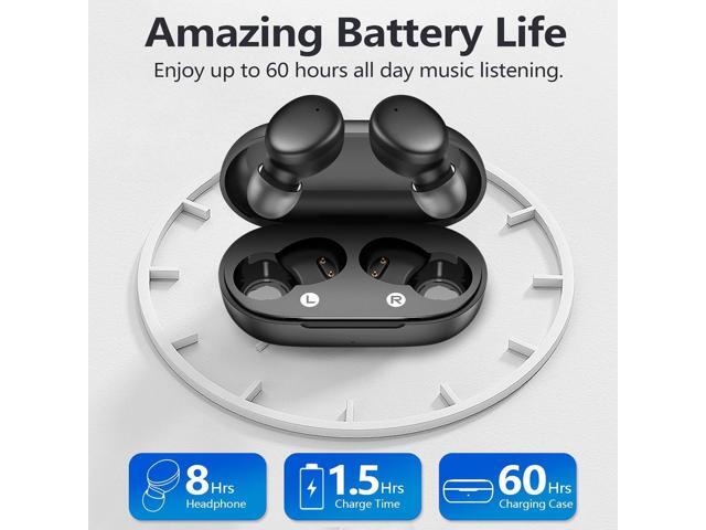 MOZOTER S8 Mini Wireless Earbuds Bluetooth 5.3 in Ear Light-Weight Headphones,60Hrs Playtime Ear Buds with Charging Case,Smart Ring,Fitness Tracker...