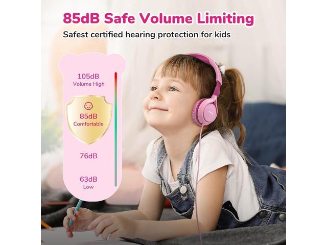 EarFun S1 Kids Headphones, Foldable Wired Headphones for Kids, 85dB Volume Limit, Stereo Sound, Adjustable Headband, Portable Lightweight On-Ear...