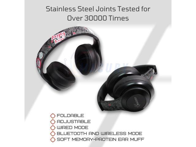 Bluetooth Headphone, Over Ear, Foldable, Adjustable. Glowing Led Light, Noise Cancelling, HiFi Sound Quality (Black)