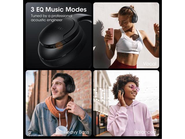 DOQAUS Upgrade Bluetooth Headphones Over Ear,90H Playtime Bluetooth 5.3 Wireless Headphones 3 EQ Modes,Built-in HD Mic,HiFi Stereo Sound,Deep...
