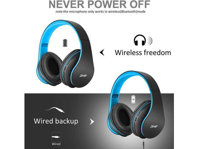 ZIHNIC Bluetooth Headphones, Foldable Wireless and Wired Stereo Headset Micro SD/TF, FM for Cell Phone,PC,Soft Earmuffs &Light Weight for Prolonged...