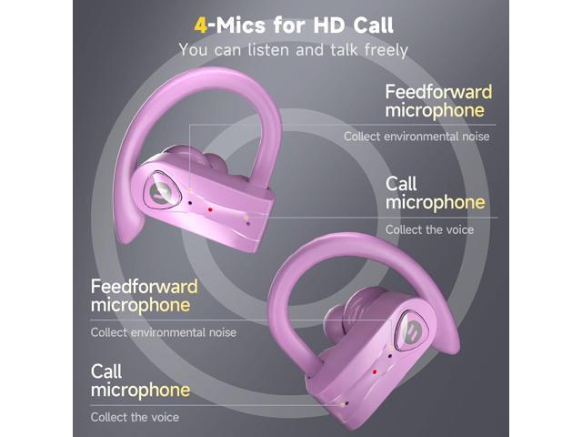 Bluetooth Headphones Noise Canceling 4 Mics Clear Call Stereo Bass Sound 60H Playtime Wireless Charging Case Over Ear Earphones LED Digital Display...