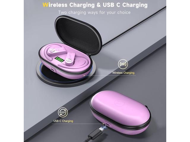 Bluetooth Headphones Noise Canceling 4 Mics Clear Call Stereo Bass Sound 60H Playtime Wireless Charging Case Over Ear Earphones LED Digital Display...