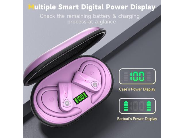 Bluetooth Headphones Noise Canceling 4 Mics Clear Call Stereo Bass Sound 60H Playtime Wireless Charging Case Over Ear Earphones LED Digital Display...