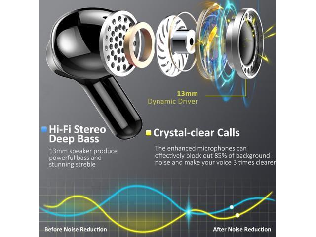 Wireless Earbud, Bluetooth Headphones 5.3 NEW 40H Ear Buds Bass Stereo Earphones Noise Cancelling Earbud with 4 ENC Mic in-Ear Bluetooth Earbud...